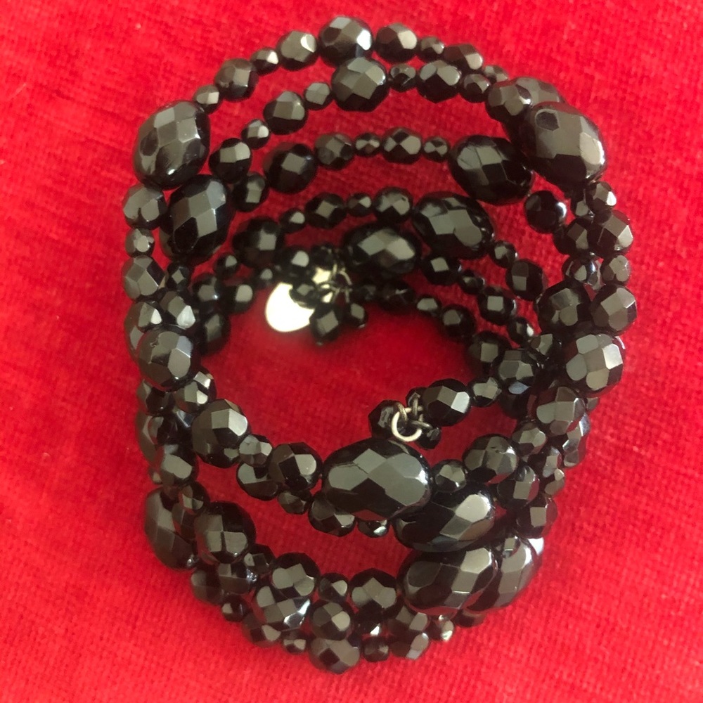WHBM Black beaded wrap bracelet MINT